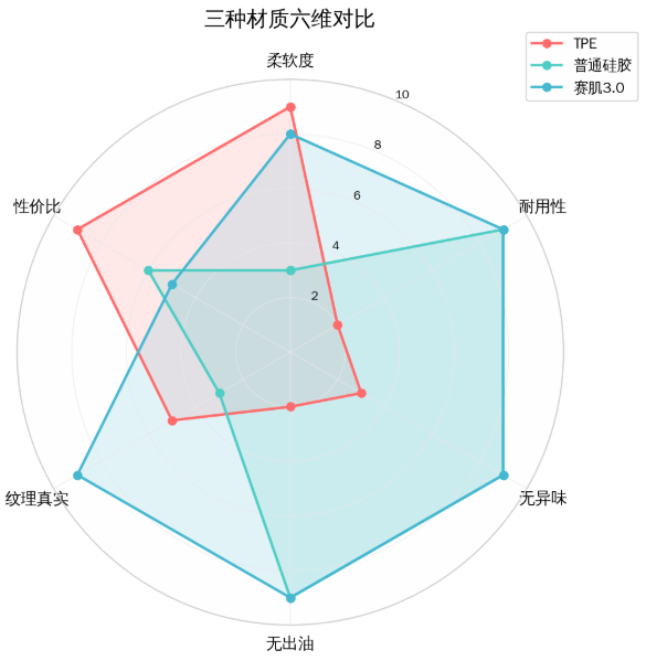 飞机杯什么材质最像真人？我把TPE、普通硅胶和赛肌3.0放在一起摸了摸